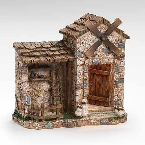 Farm House and Windmill (LED lighted) - Fontanini® 5" Collection