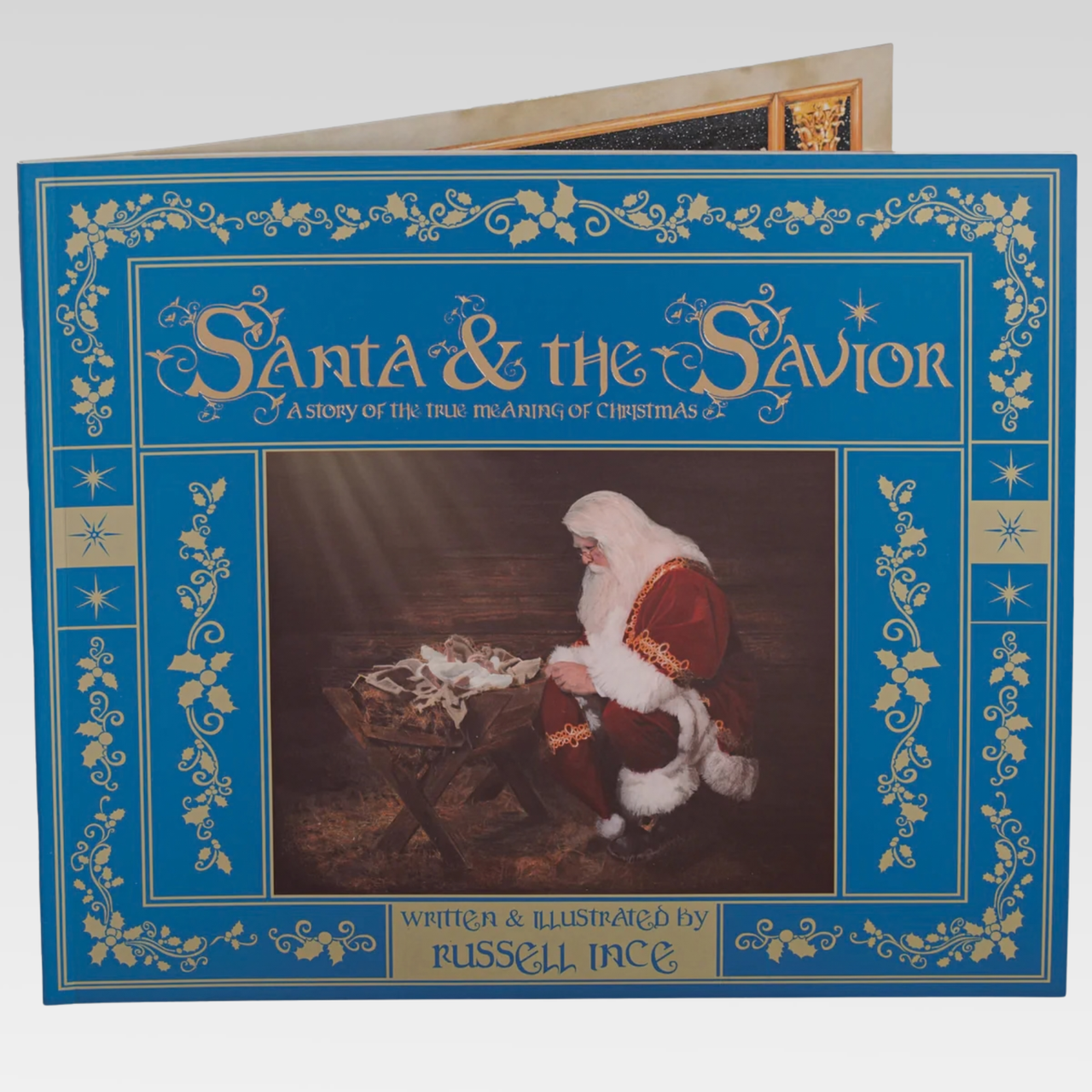 Santa & The Savior Kneeling Santa Book #131887