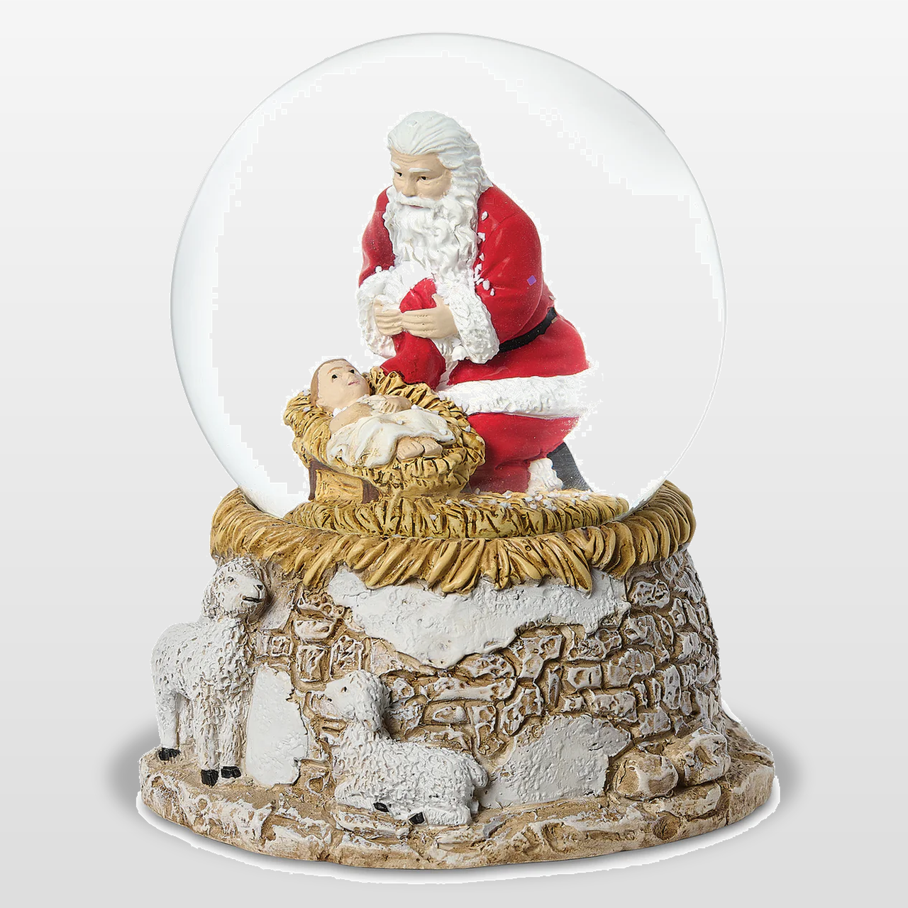 Kneeling Santa Waterglobe with Brick Base #138147