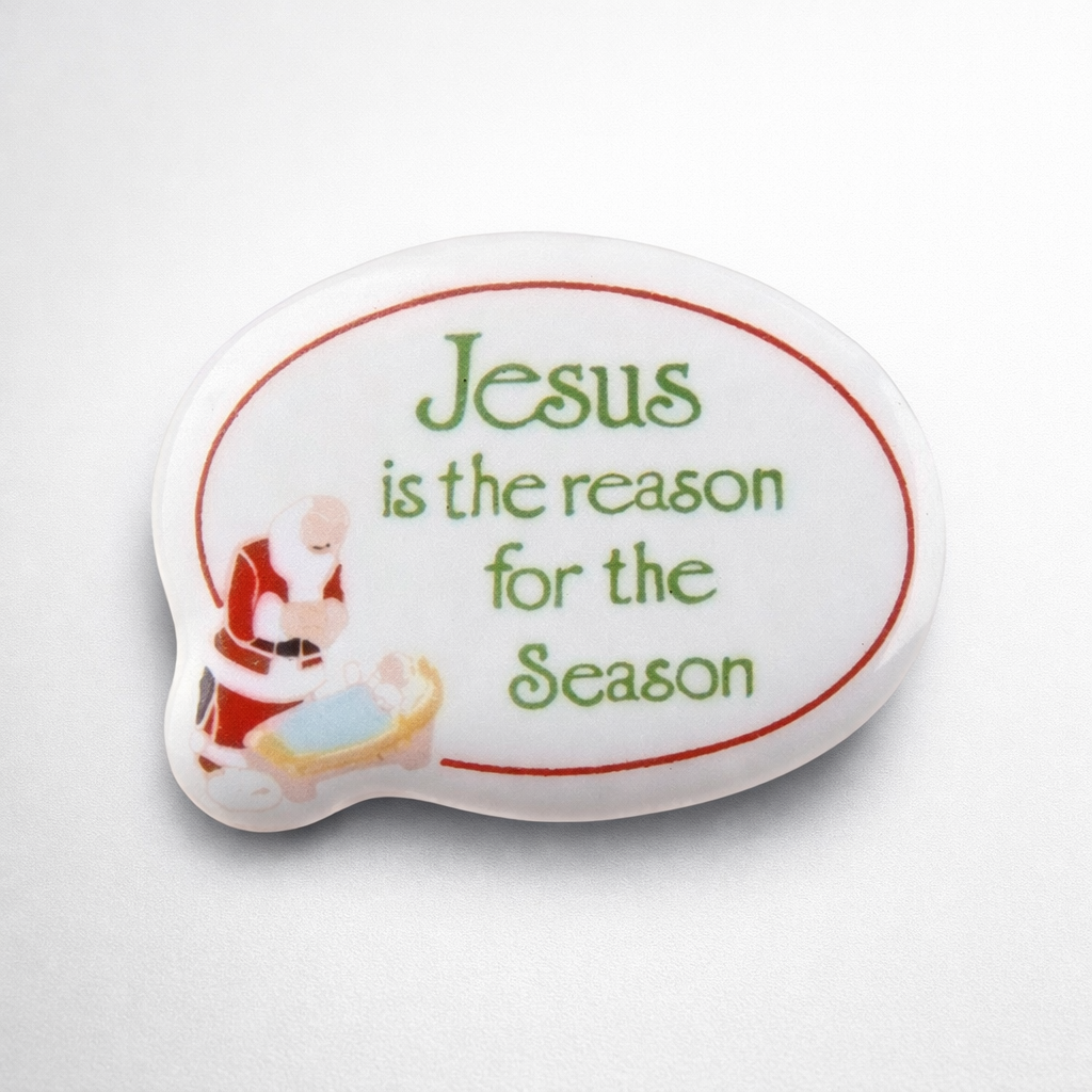 Kneeling Santa "Jesus Is The Reason" Pin by Roman Inc #15410