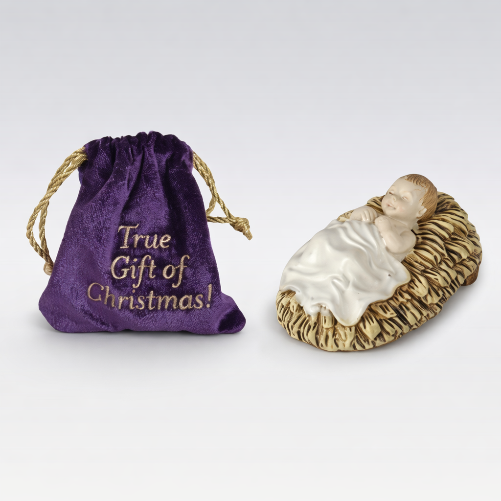 Miniature Jesus in Velvet Pouch by Roman's Kneeling Santa #39118J