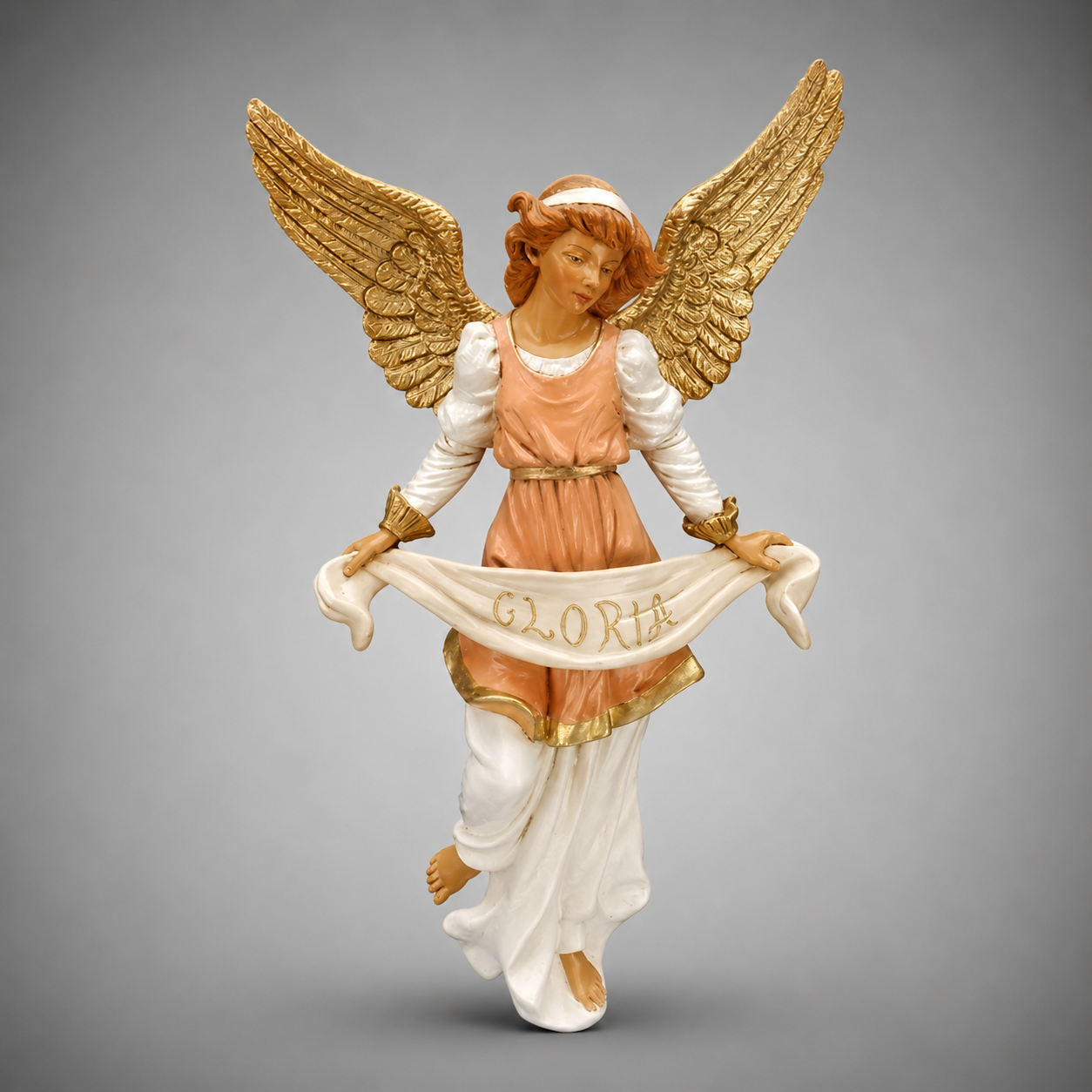 Gloria Angel #53717 Fontanini Italian Nativity 18 inch angel with Gloria banner