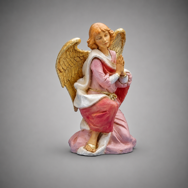 Kneeling Angel #53718 Fontanini Italian Nativity 18 inch prayer angel with golden wings