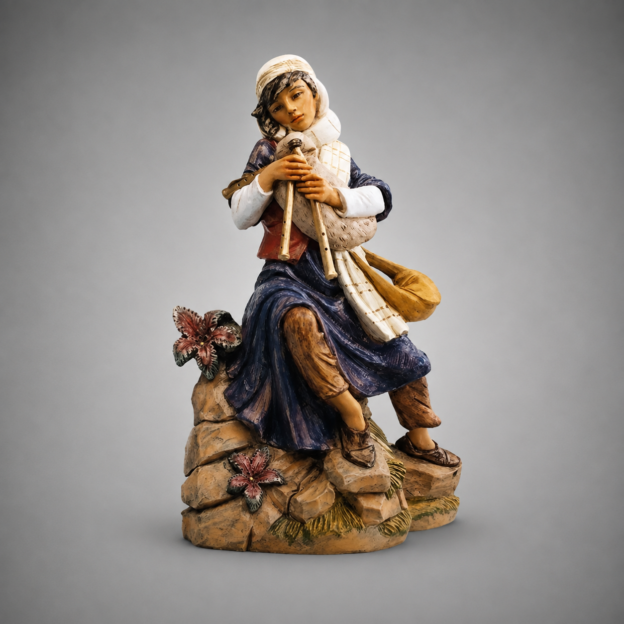 Josiah Bagpiper #53735 Fontanini Italian Nativity 18 inch musician figure