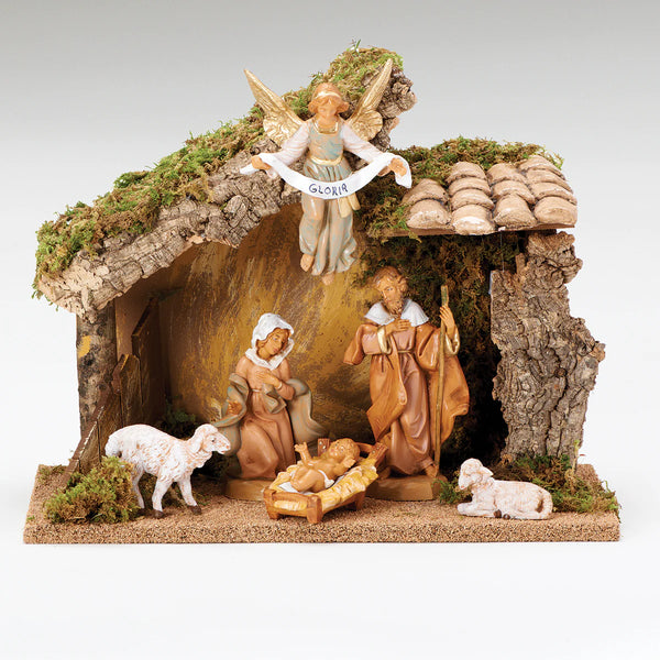 6 Piece Figure Set with Italian Stable - Fontanini® 5" Collection