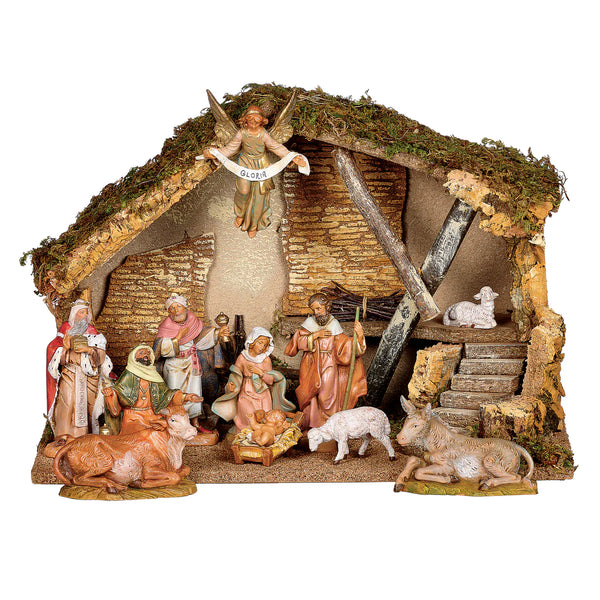 11 Piece Figure Set with Italian Stable - Fontanini® 5" Collection