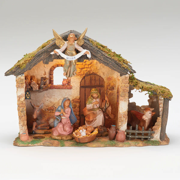 6 Piece Figure Set with Lighted Stable - Fontanini® 5" Collection