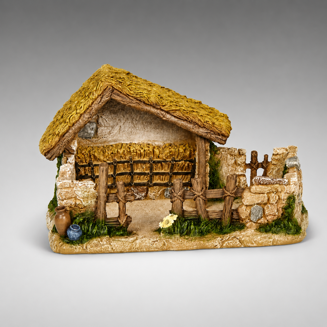 Cobblestone and Thatch Sheep Shelter - Fontanini® 5" Collection