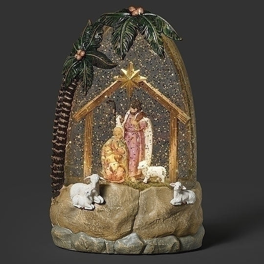 HOLY FAMILY Palm Lit & Motorized SWIRL SCENE - Fontanini Gift Collection