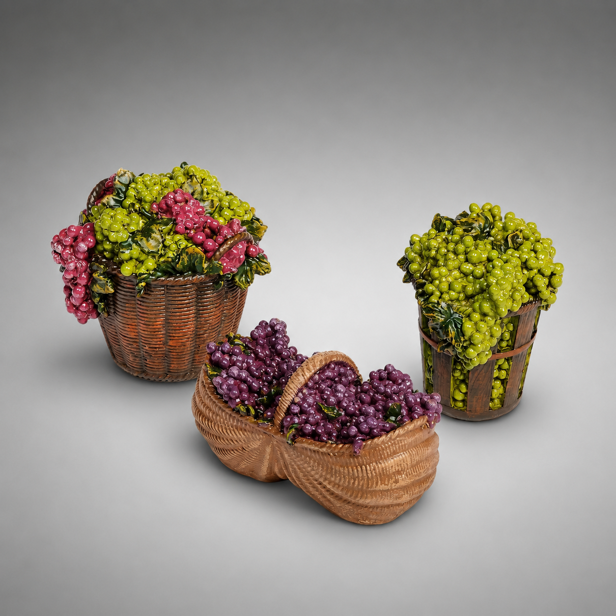 3 Piece Grape Vineyard Basket Set - Fontanini® 5" Collection