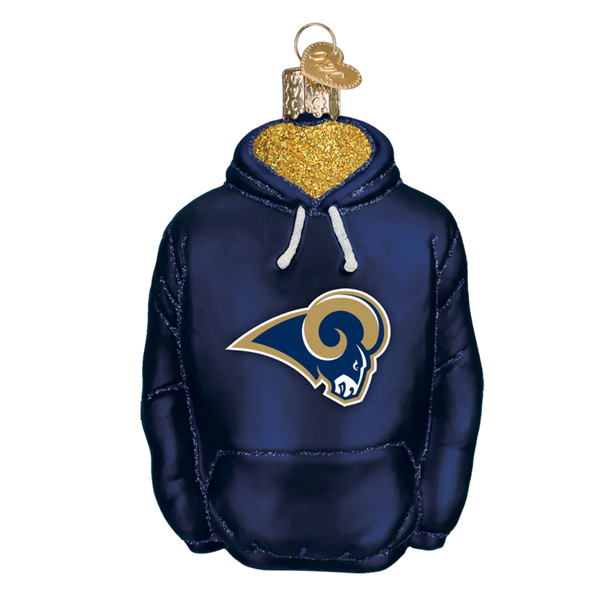LOS ANGELES RAMS Old World Christmas Hoodie Licensed Ornament - SPECIAL PURCHASE