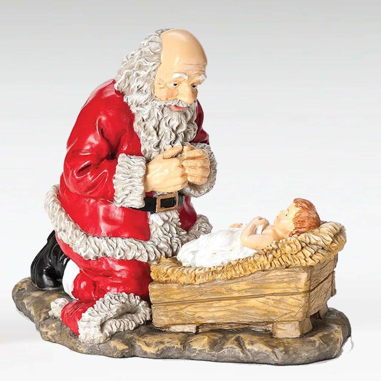 Traditional Kneeling Santa Statue by Roman Inc #82272 - Sale
