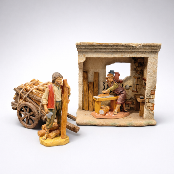 The Carpenter Village Setting Bundle for Fontanini 5 Inch Nativity Collection