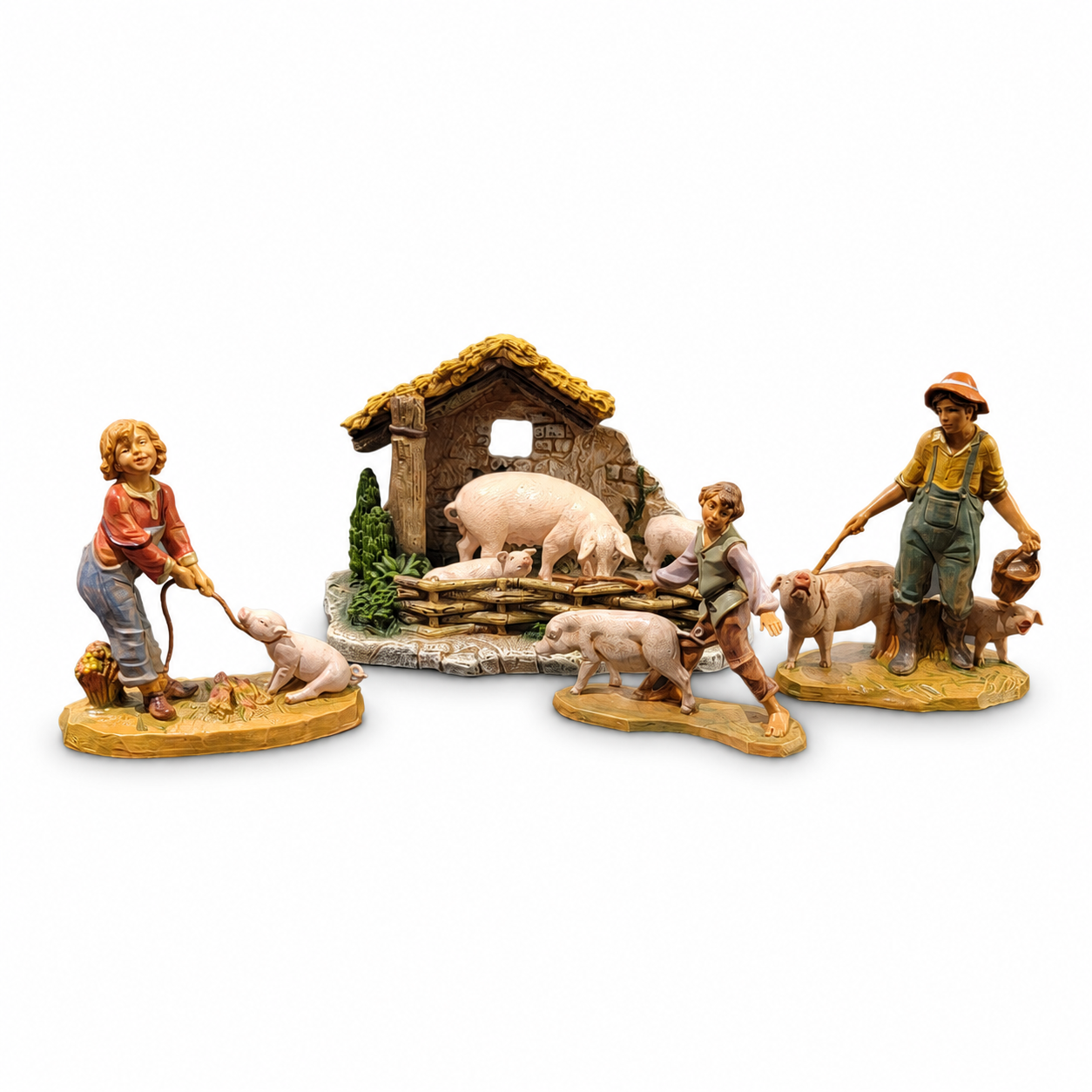 Pig Farm Bundle for the Fontanini 5 Inch Nativity Village Collection
