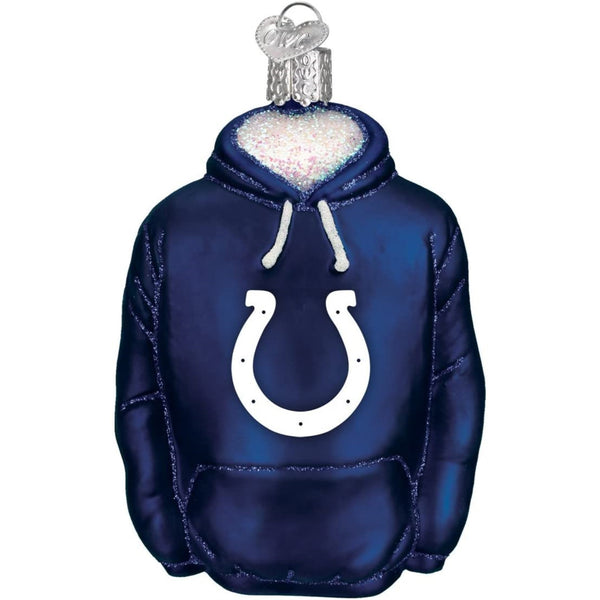 INDIANAPOLIS COLTS Old World Christmas Hoodie Licensed Ornament - SPECIAL PURCHASE