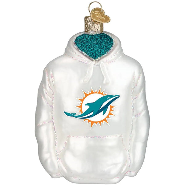 MIAMI DOLPHINS Old World Christmas Hoodie Licensed Ornament - SPECIAL PURCHASE