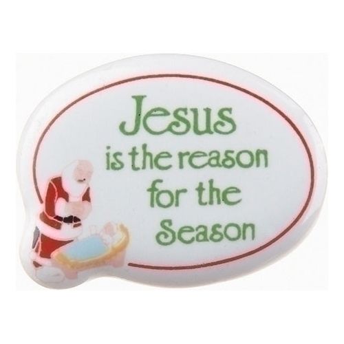 Kneeling Santa "Jesus Is The Reason" Pin by Roman Inc #15410