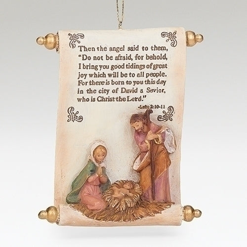 2020 Fontanini Event Ornament with Scroll and Holy Family - SALE
