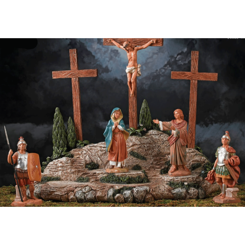 Complete Crucifixion Scene Only with Crosses & Crucifix - PREORDER Ships 4/3
